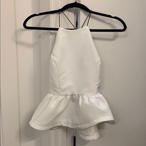 Boutique Peplum White Top